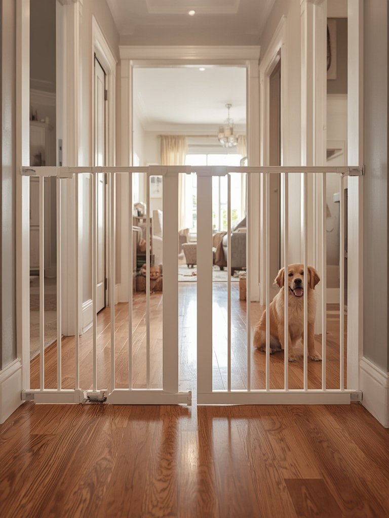 extra wide baby gate folding panels safety hardware mounted