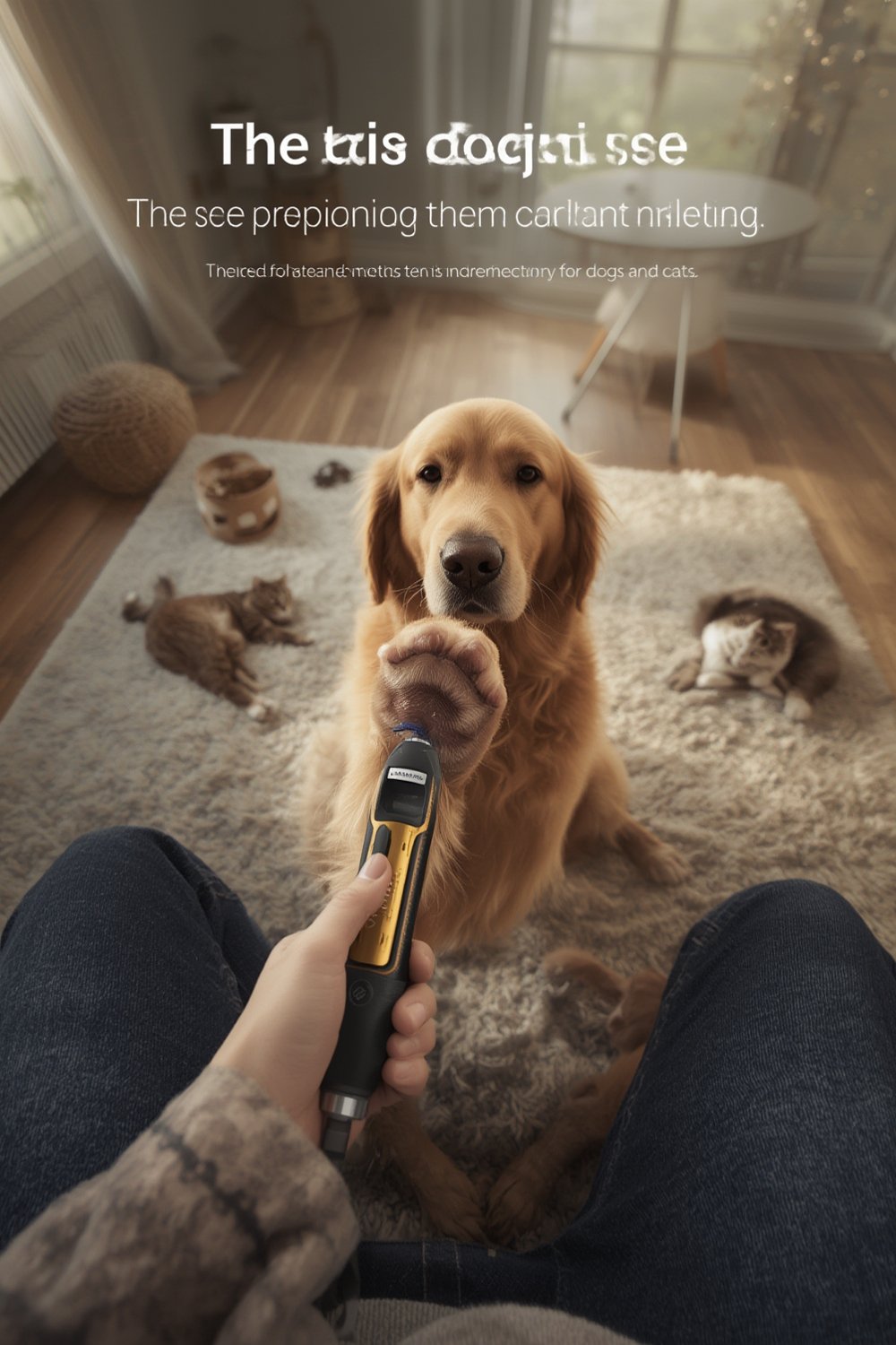 nail grinder ergonomic pet grooming device in use on a dog's paw