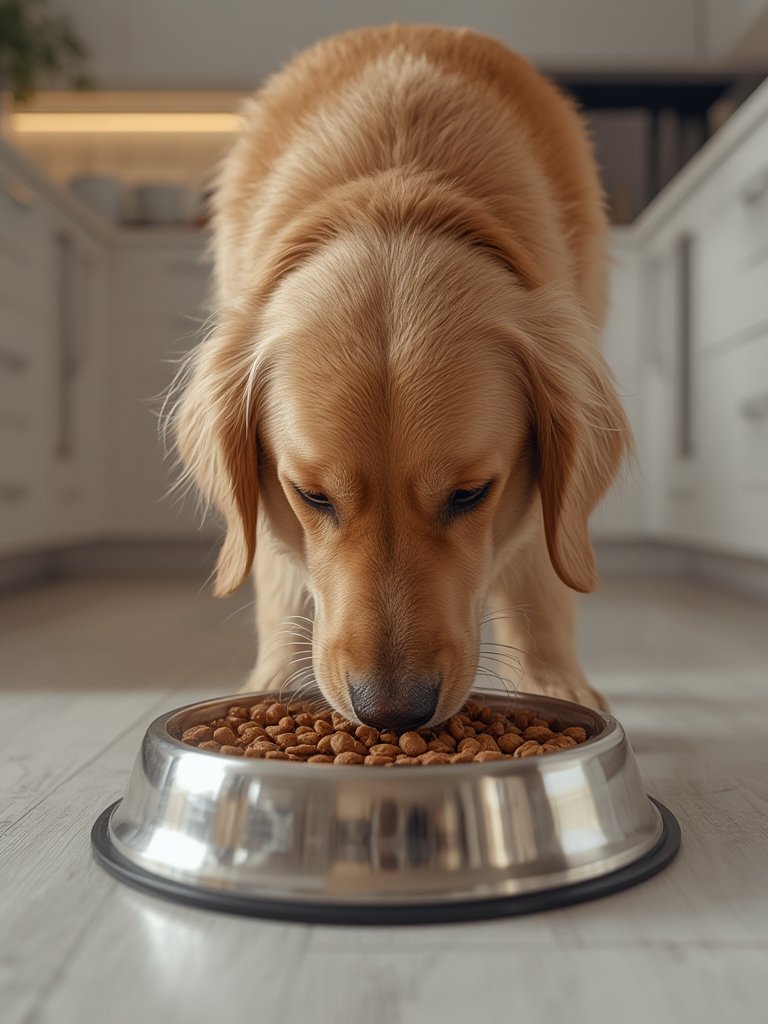 Royal Canin Golden Retriever Adult Dry Dog Food - 30 lb bag on kitchen floor