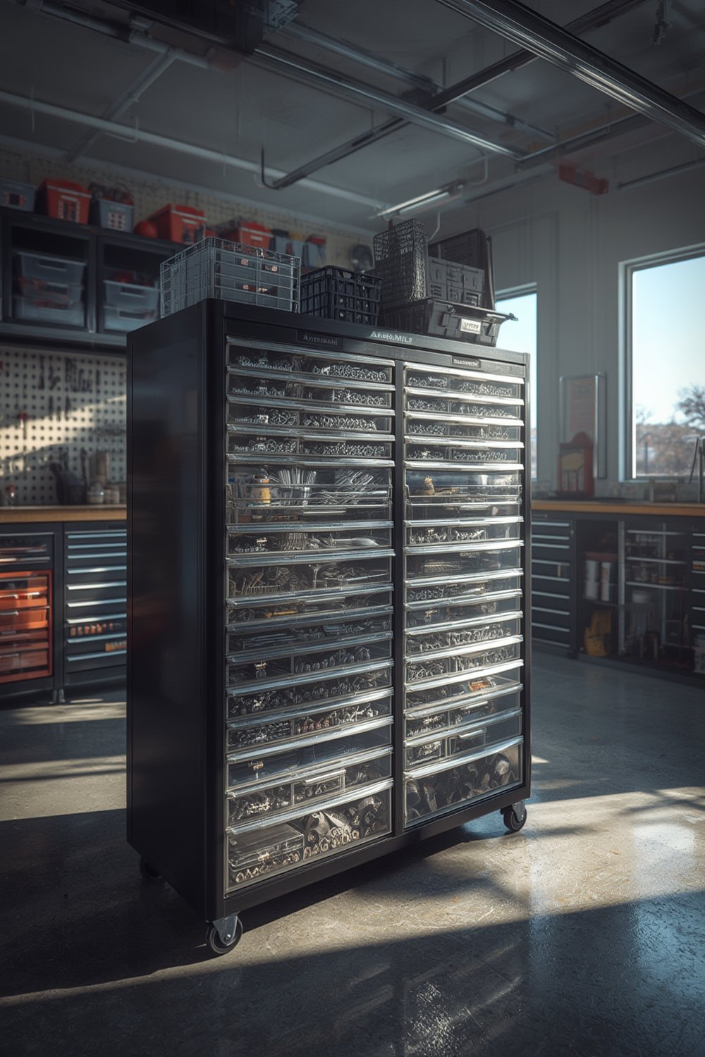 storage cabinet in workspace